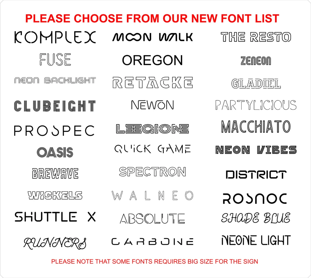 CUSTOM FONTS NEONS