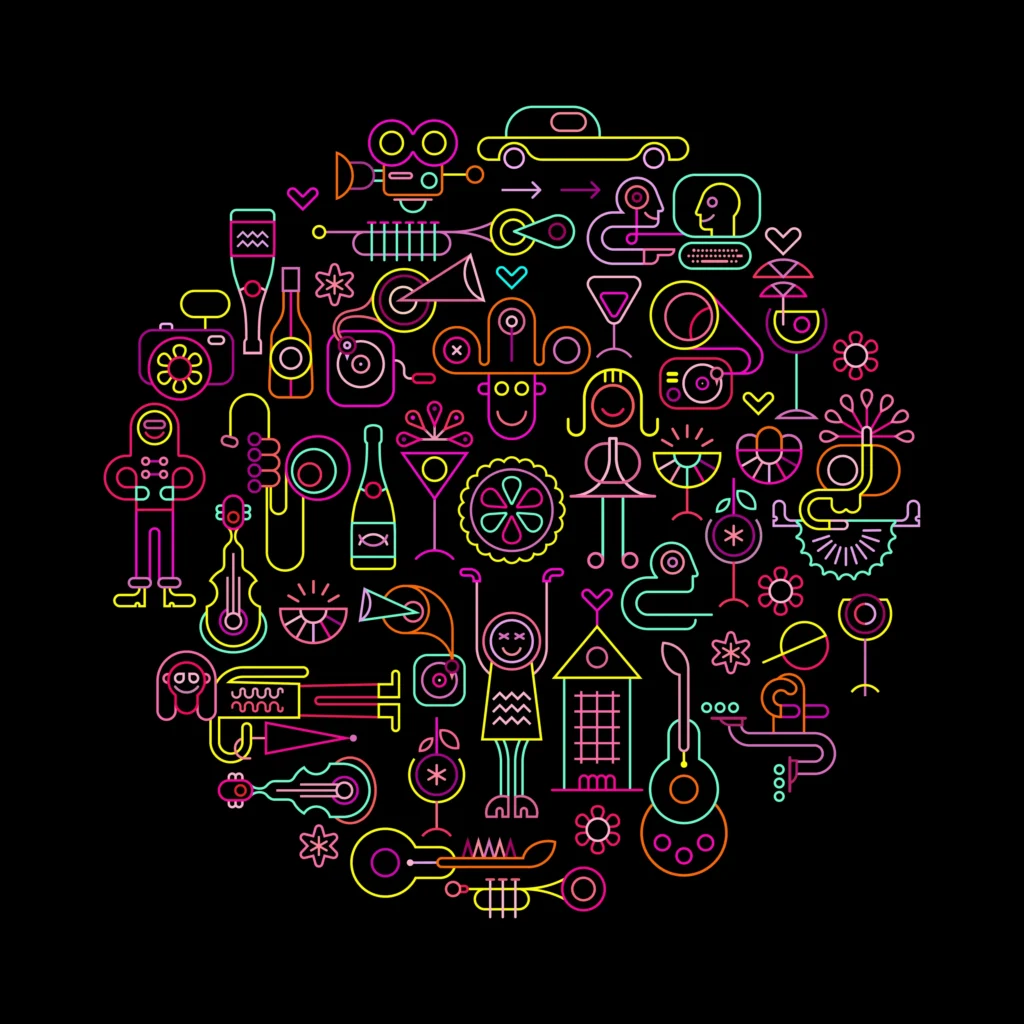 celebration party round neon